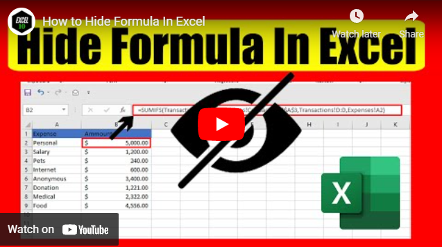 How To Hide Formulas in Excel
